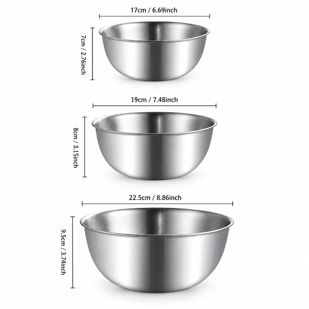 Stainless Steel Mixing Bowls 3 - đánh giá và giá Baking Kitchen Set