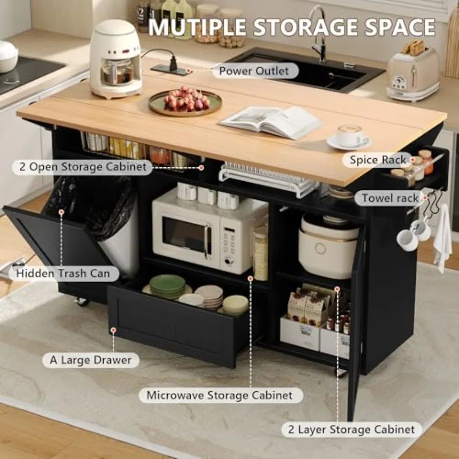 65 Kitchen Island with Drop Le - đánh giá và giá Kitchen Uncle