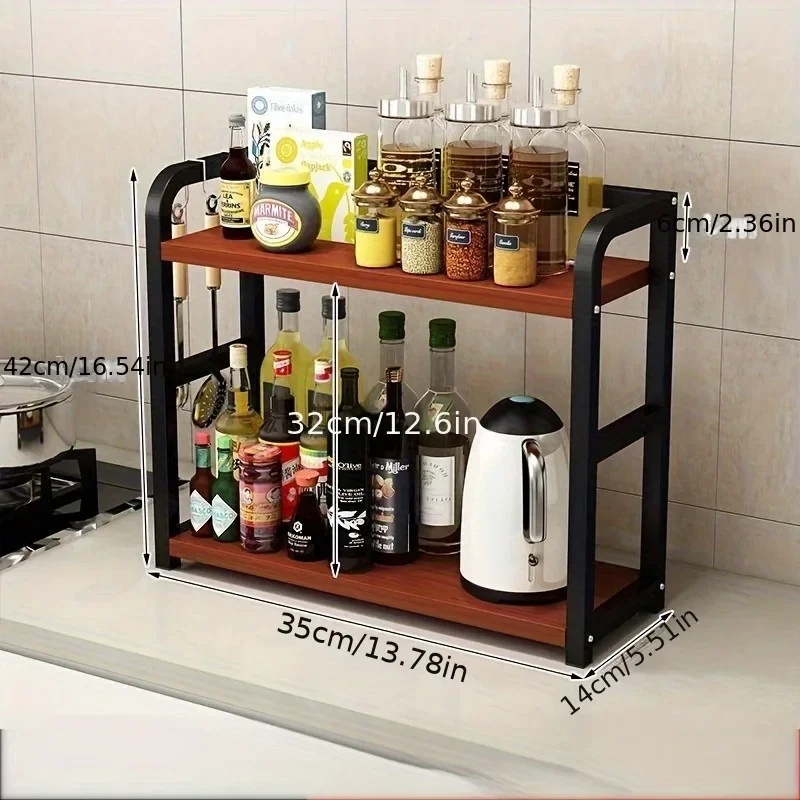 2-Tier Metal Countertop Shelf, - đánh giá và giá Kitchen Uncle